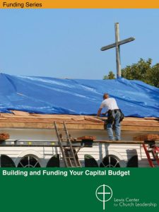 Building and Funding Your Capital Budget cover image (photo of a person on a ladder repairing a church roof)