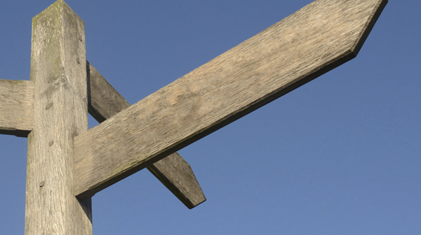 Cover of Discovering God's Future for Your Church showing a blank wooden signpost