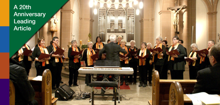 A choir in a sanctuary getting ready to sing