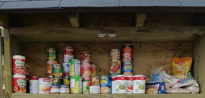 Photo of food cans in a blessing box