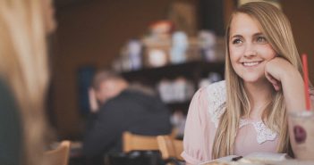 Photo of a pastor having Bible study at a coffee shop