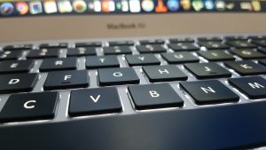 Photo of a laptop keyboard. Transitions.