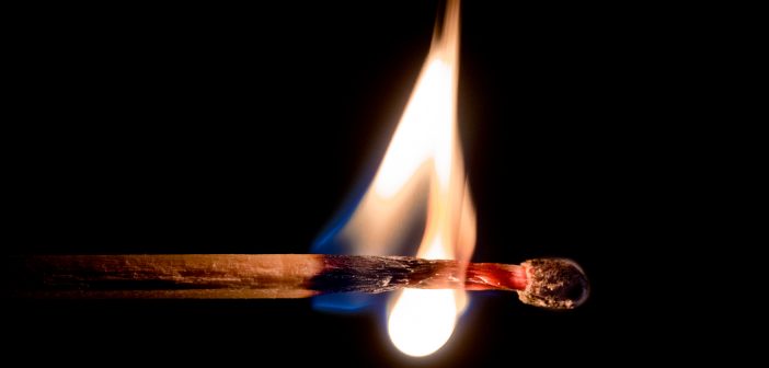 Photo of a wooden match that's about to experience burnout