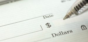 Photo of a blank check