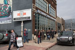 Photo of Resurrection Downtown's storefront location.