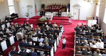 Photo of a church funeral. CREDIT: Pool / Roll Call Photos Inc. / Newscom / Universal Images Group. Rights Managed