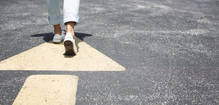 Photo of a person taking steps