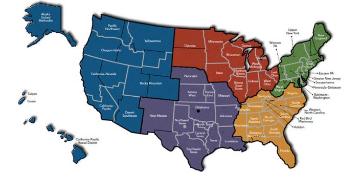 Map of U.S. annual conferences