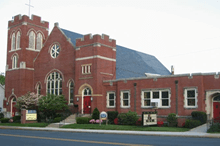 Photo of a large church building