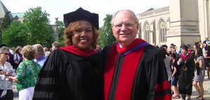 Photo of D.Min. grad and Dr. Weems at commencement