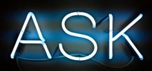 Photo of ASK in neon