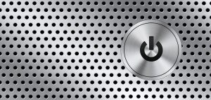 Image of a computer on-off button. (Author: PSD Graphics)