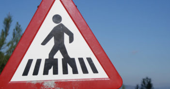 Photo of a pedestrian crossing sign