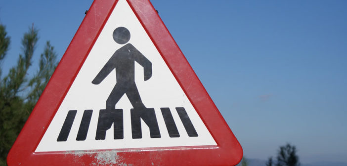 Photo of a pedestrian crossing sign