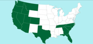 Map of the contiguous U.S. states