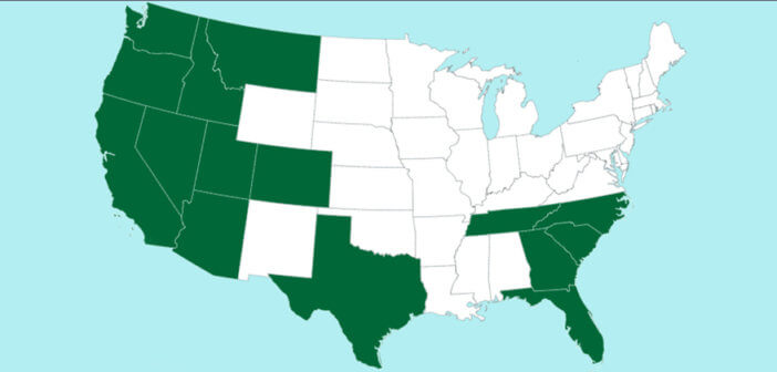 Map of the contiguous U.S. states
