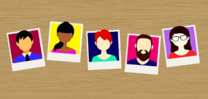 Illustration of photos of faces