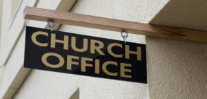 CHURCH OFFICE sign