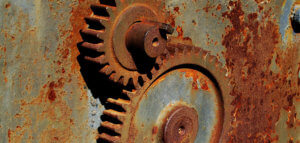 Rusted machine gears