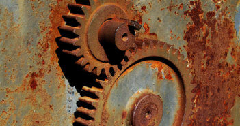 Rusted machine gears