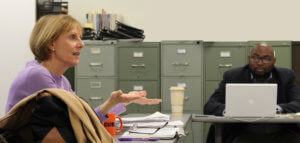 Dr. Denise Dombkowski Hopkins leads a discussion in a Doctor of Ministry class
