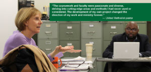 Dr. Denise Dombkowski Hopkins leads a discussion in a Doctor of Ministry class