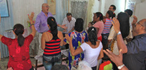 Worship service in a Latinx church
