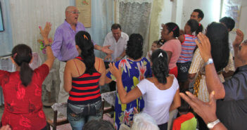 Worship service in a Latinx church