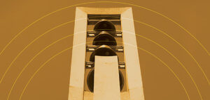 Image of a bell tower from the cover of