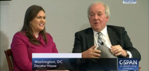 Mike McCurry and Sarah Sanders screen capture from C-SPAN