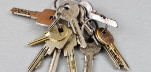 Church keys on a key ring