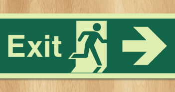 Top 10 Reasons Visitors Don’t Come Back Running man emergency exit door sign