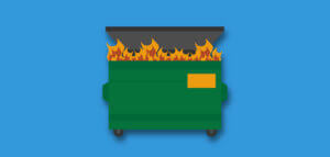 Illustration of a dumpster fire