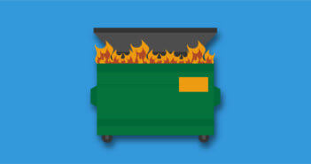 Illustration of a dumpster fire