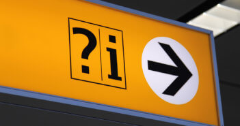 Airport sign showing ? icon