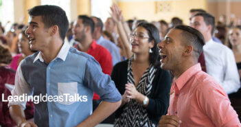 Young adults enjoying Sunday worship