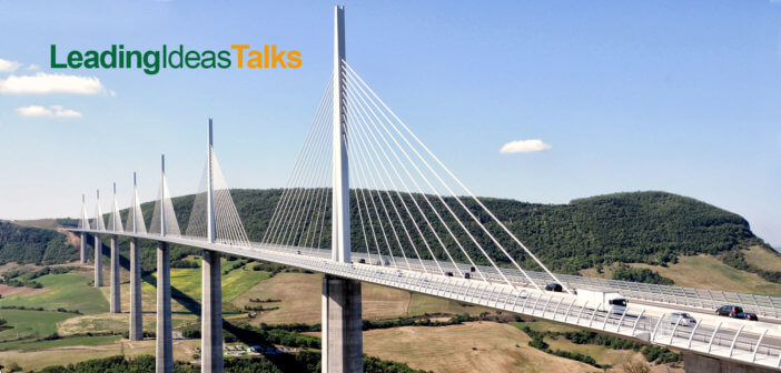 Beautiful modern suspension bridge