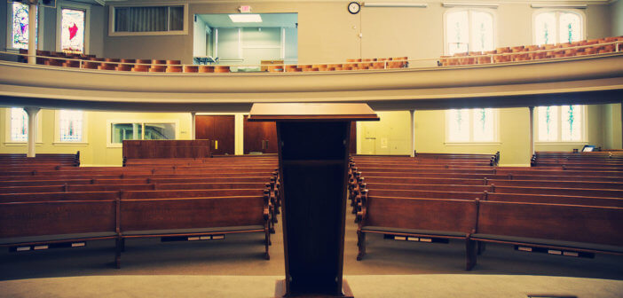 Empty church sanctuary