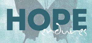 Graphic featuring a butterfly and the words HOPE ENDURES