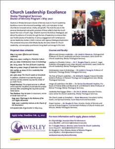 2021 Church Leadership Excellence flier (PDF)