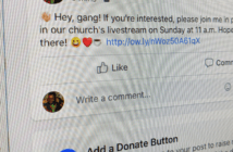 Online Worship Makes Evangelism Less Intimidating for Many Facebook post inviting friends to online church