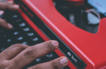 What Is Your Narrative? Hands typing on a typewriter