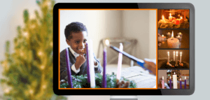 Lighting the Advent wreath on a Zoom call