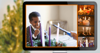 Lighting the Advent wreath on a Zoom call