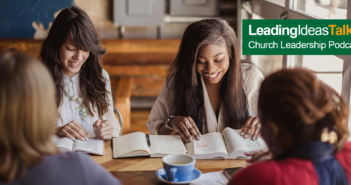 Young people having Bible study in a coffee shop