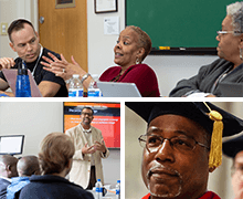 Doctor of Leadership students in discussions