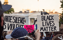 Protest in front of the White House in Washington, DC