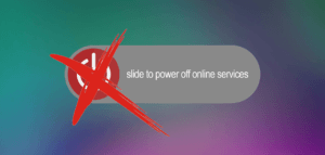 DON'T sign over SLIDE TO POWER OFF ONLINE SERVICES cell phone image