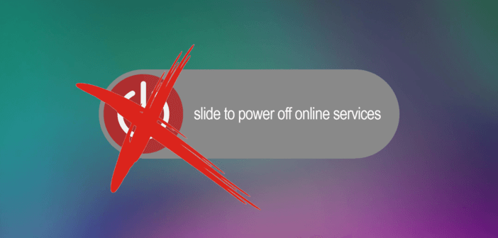 DON'T sign over SLIDE TO POWER OFF ONLINE SERVICES cell phone image