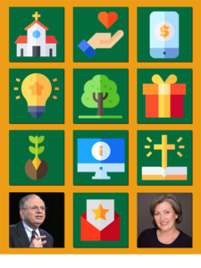 Icons representing giving strategies